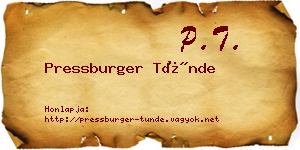 Pressburger Tünde névjegykártya
